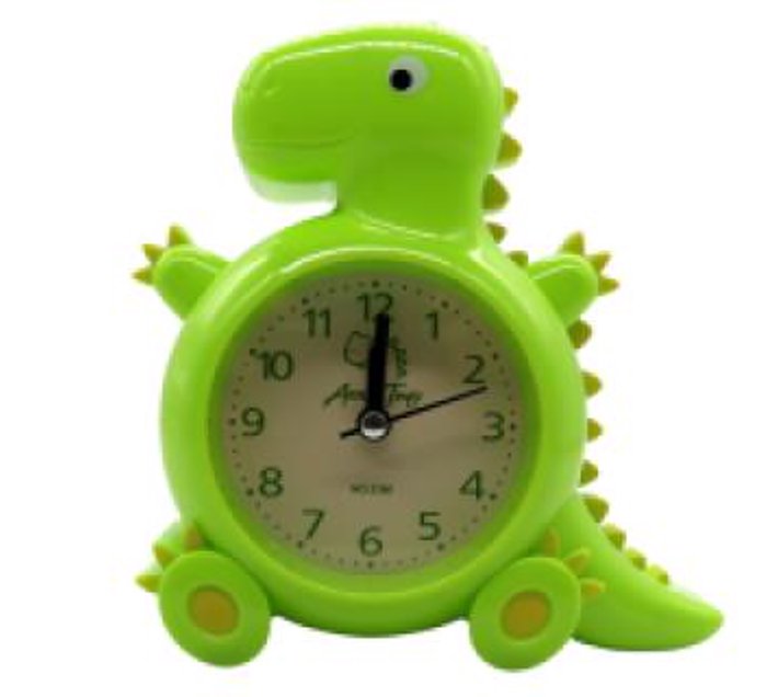 Kids Exquisite Dinosaur Quartz Analog Alarm Clock Green Makro