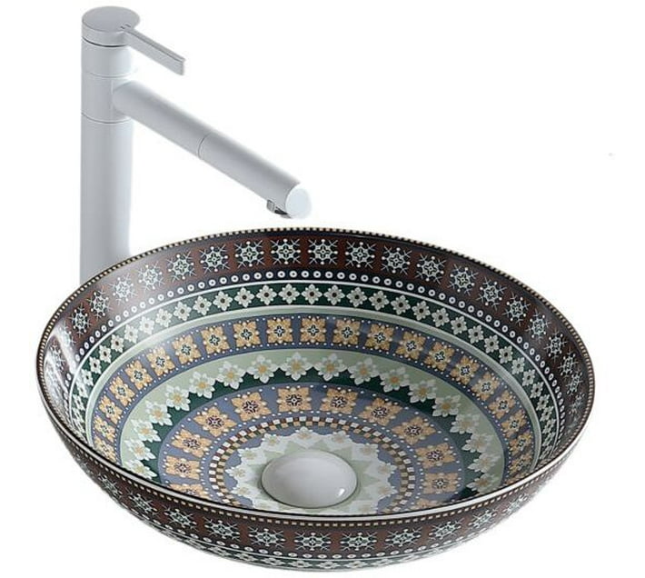 Countertop Ceramic Basin/Tabletop Azalea Gloss Brown Art Counter Top