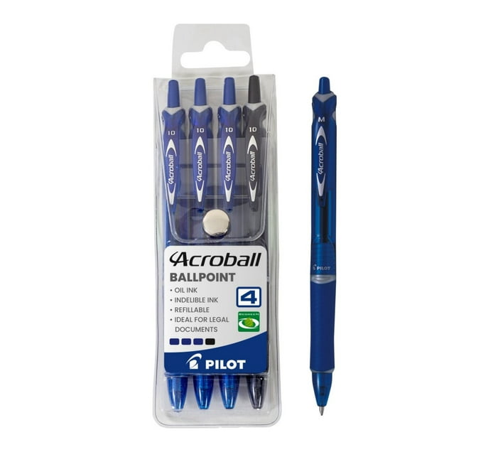 Pilot Acroball Medium Ballpoint Pen (4 Pack) | Makro