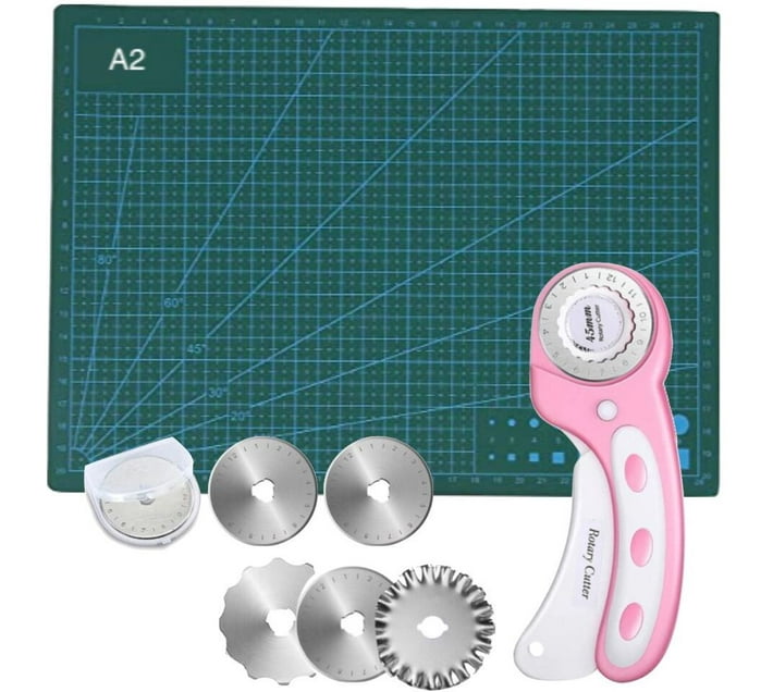 The Good Sport Craft DIY Fabric Rotary Cutter With 5 Assorted Blades