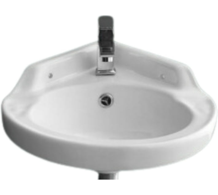 Countertop Ceramic Basin/Tabletop Corner White Breva Counter Top Wash