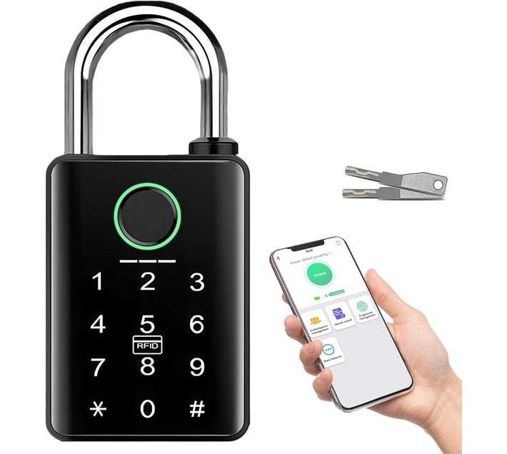 Buy SHIJIN Duty Smart Padlock for Outdoor Gate, 10mm Hardened Steel ...