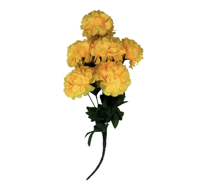 Someone’s in a Makro Yellow Artificial Flower 46Cm Dahlia Bunch 7Steam Mood