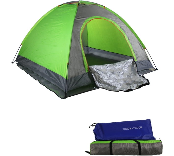 LMA 190x180cm 3 Man Tent 190X190cm Foam Mat Tent For Camping Green Grey Makro