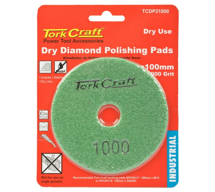 Tork Craft 100mm Diamond Polishing Pad 1000 Grit Dry Use Makro