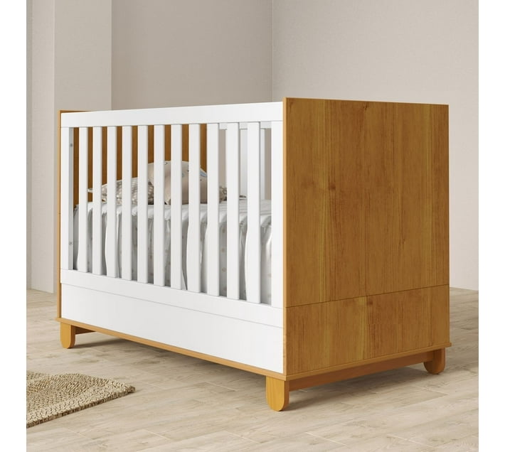 George Mason Baby 2 in 1 Zupy Cot Bed Natural Cot White Makro