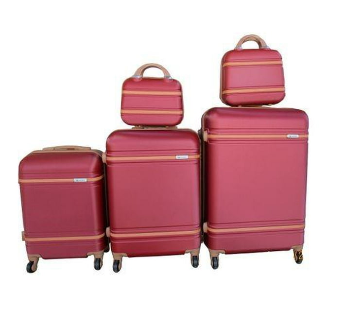 Someone’s in a Makro Smte-5 Suitcases Travel Trolley Luggage Set - Red Mood