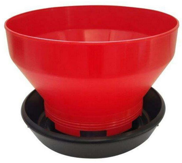 Poltek Poultry Bulk Chick Feeder Plastic Pet Bowl (10 L, Red, Black