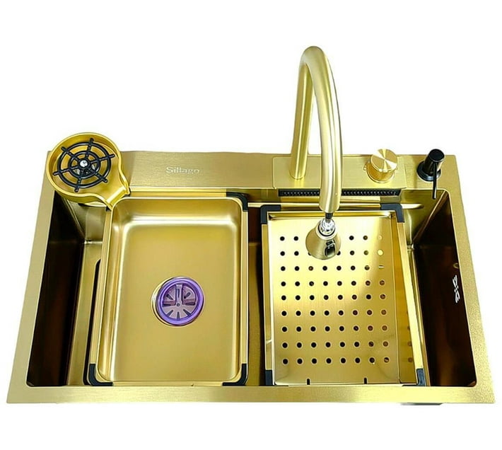 Serenity Home Under Counter Wash Basin (Black, Gold) Makro