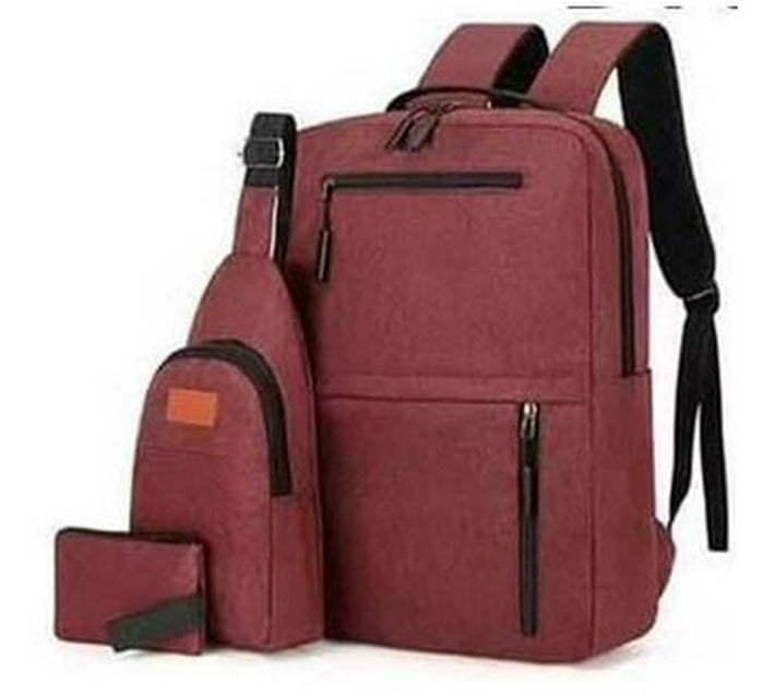 Go Essentials Set of 3 Laptop Backpack Handbag Crossbody Bag 15 l Backpack Red Makro