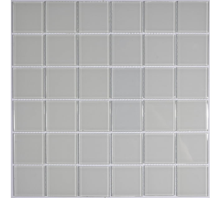 Earthstone Glass Mosaic - White 48mm (per sheet) Glossy Modern ...