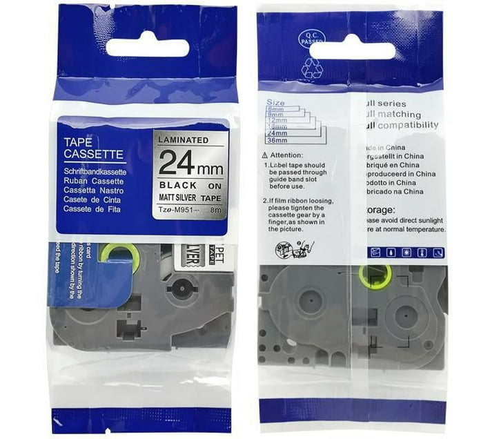 Celltime TZ251 Label Tape Cartridge 24mmLaminated Black On WhitePack