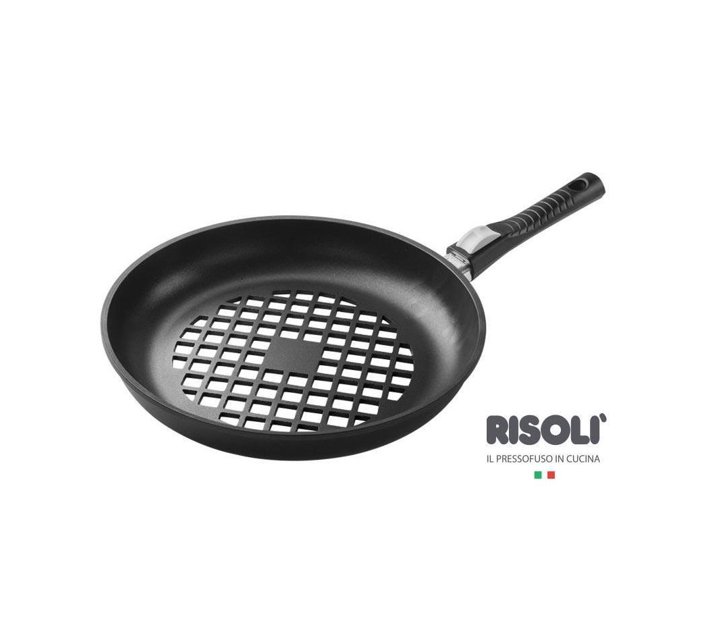 Risoli ® BBQ Nonstick Grill Pan with CLICK Off Handle for weber braai