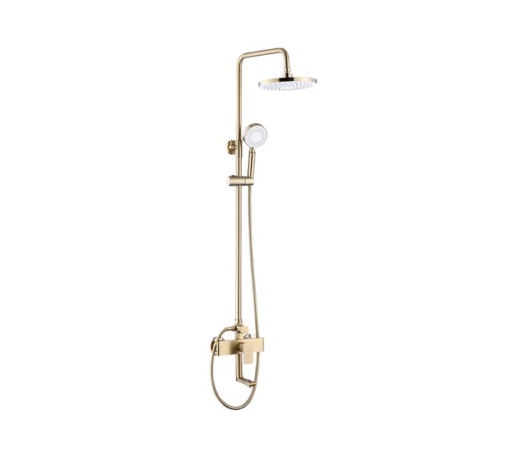 Trendy Taps Bathroom Gold Brushed Exposed Sleek Shower & Mixer Tap Set