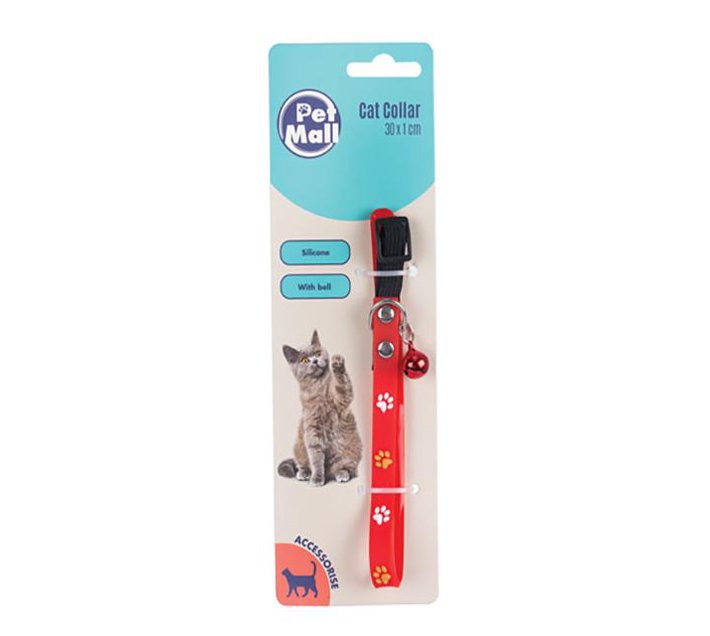 Pet Cat Collar Silicone 30cm x 1cm Red Makro