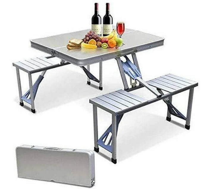 Perfect Dealz AT-6Y-99 Metal Folding Table (Finish Colour - Silver, Pre ...