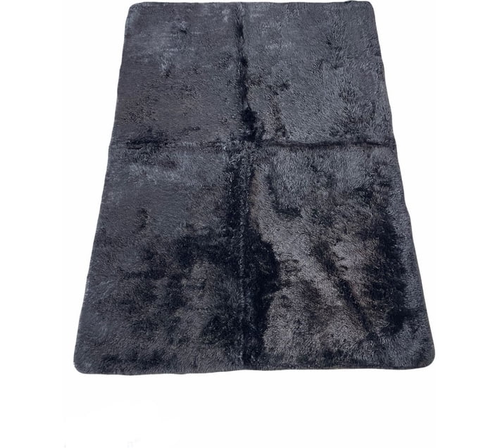 SMTE Black Polyester Area Rug (150 cm, X 200 cm, Rectangle) | Makro