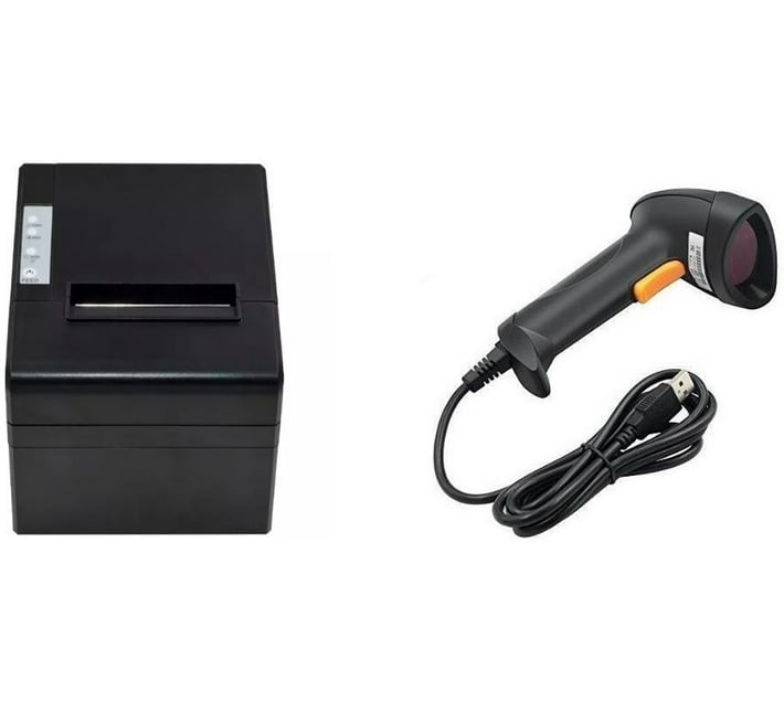 DW 80mm Thermal Receipt Printer And Barcode Scanner Wired USB2.0
