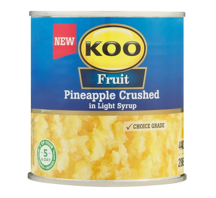 Someone’s in a Makro KOO Tinned Pineapple Crushed In Light Syrup (440g