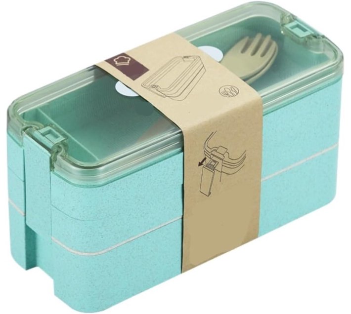 Generic Boxes Set Wheat Straw Biodegradable School 3 Layer Lunch Box ...