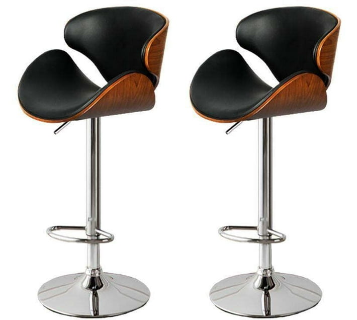 PremierMart Leather Bar Chair (Finish Colour Black, DIY(DoIt