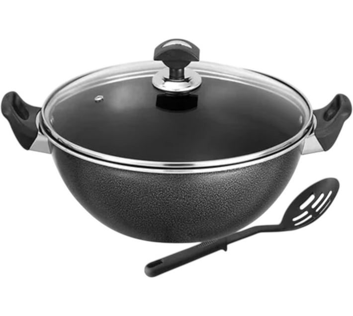 Sonnex Wok Set with Lid 4 L capacity (Aluminium, Nonstick, Induction
