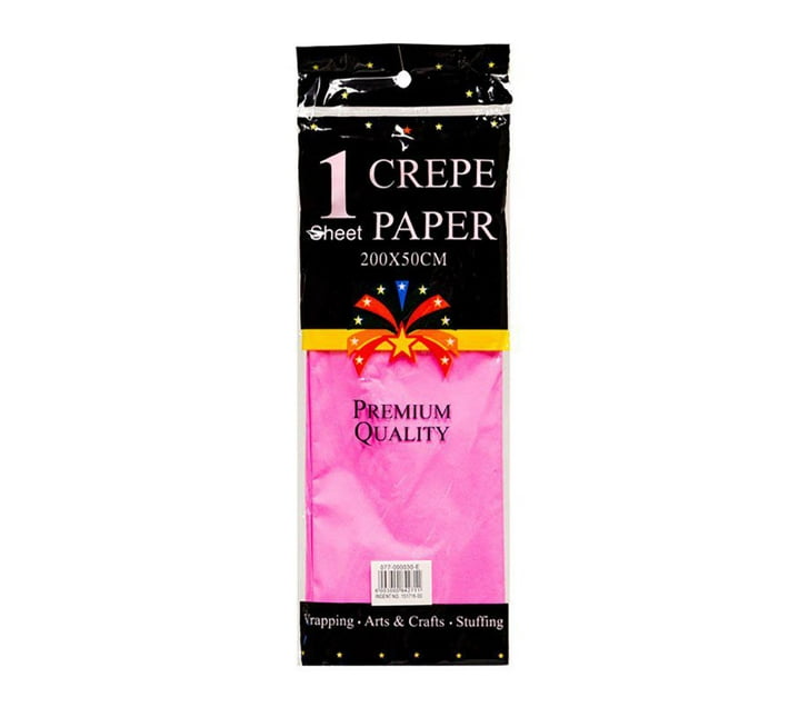 Crepe Paper Sheet Pink 50X200Cm 10 Pack Makro