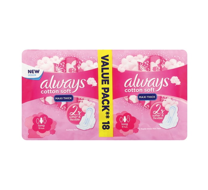 Always Pads Soft Long (16 x 18's) Makro
