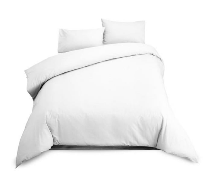 White T200 Duvet Cover Set 100 Percent Egyptian Cotton Three Quarter