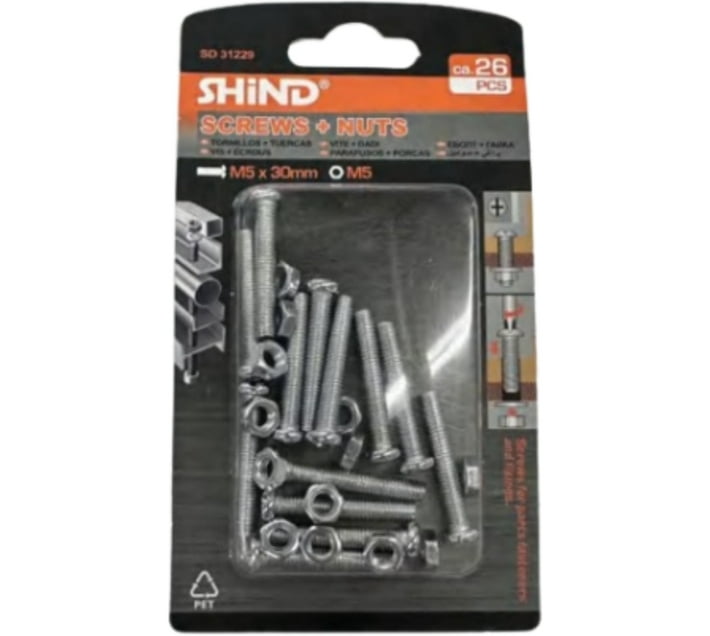 Shind Steel Button Head Thread Rolling Screw (0.5 cm Pack of 26) Makro