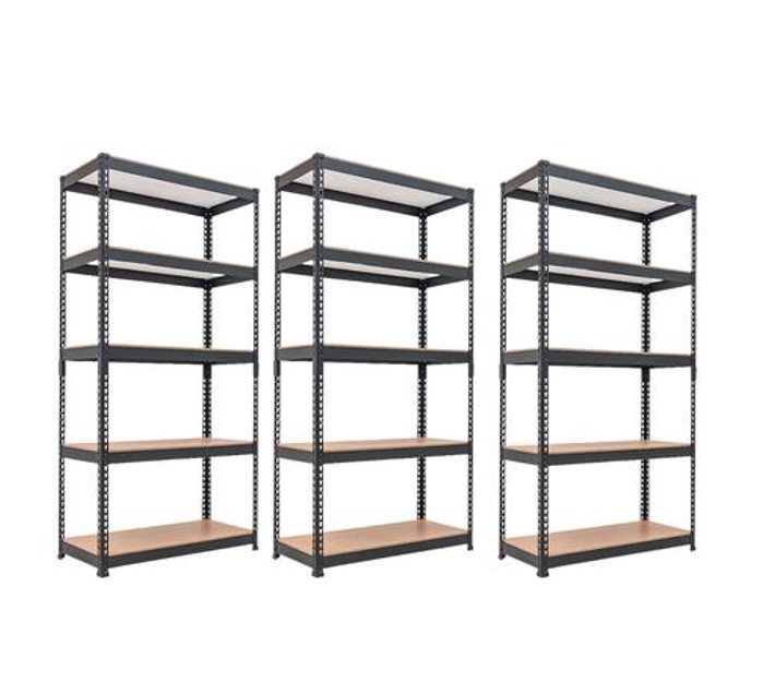 Someone’s in a Makro Storage Rack Shelf Black (Steel And MDF Wood) 3