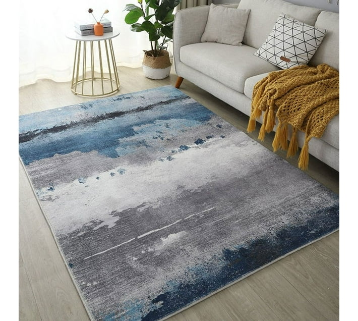 Buy LMA (Area Rug) Synthetic Rectangle Shape (230 cm x 160 cm, Blue ...