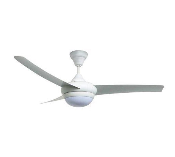 White 3 Blade Ceiling Fan With Wall Control + Light Makro